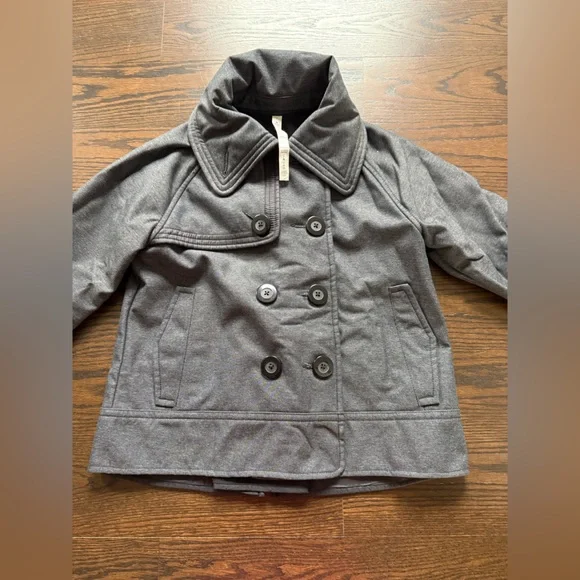 Lululemon 8 Gray Bordeaux Drama Coco Softshell cropped Pea Coat Jacket Outerwear